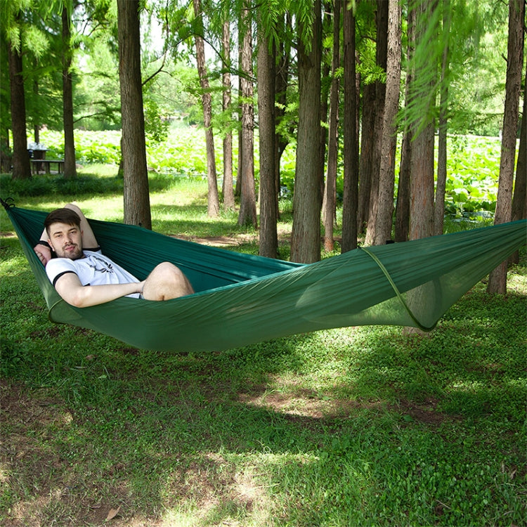 Portable Outdoor Camping Full-automatic Nylon Parachute Hammock with Mosquito Nets, Size : 290 x 140cm, 290x140cm Camouflage, 290x140cm Army Green, 290x140cm Black, 290x140cm Dark Blue, 290x140cm Dark Green, 290x140cm Pink Blue, 290x140cm Green        ...
