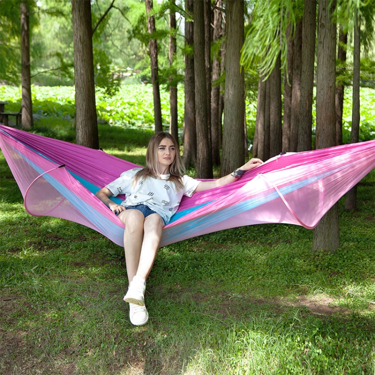 Portable Outdoor Camping Full-automatic Nylon Parachute Hammock with Mosquito Nets, Size : 290 x 140cm, 290x140cm Camouflage, 290x140cm Army Green, 290x140cm Black, 290x140cm Dark Blue, 290x140cm Dark Green, 290x140cm Pink Blue, 290x140cm Green        ...