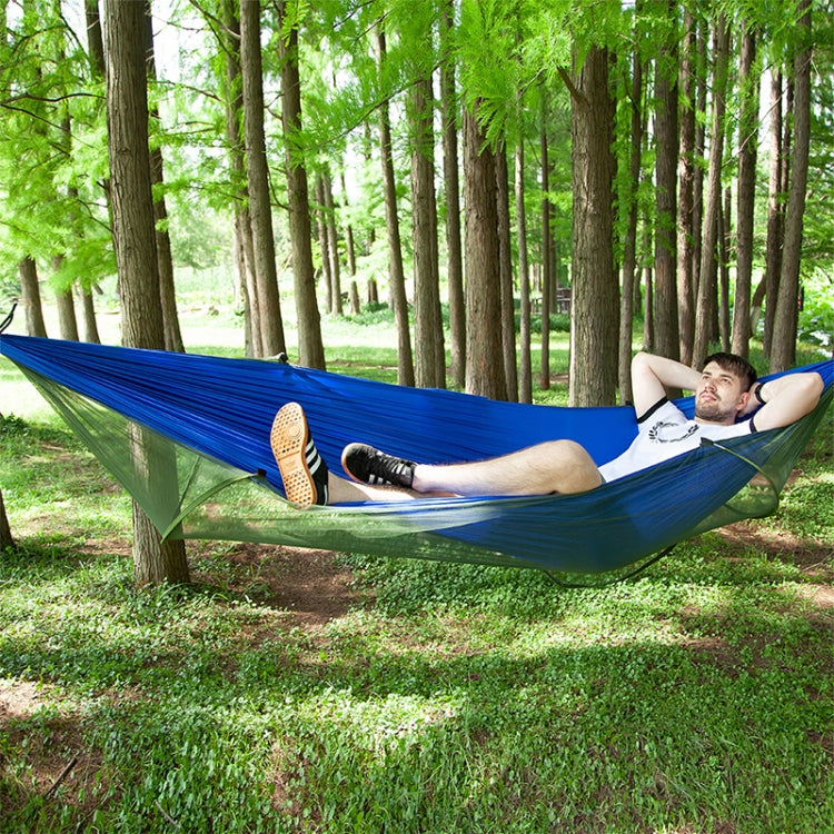 Portable Outdoor Camping Full-automatic Nylon Parachute Hammock with Mosquito Nets, Size : 290 x 140cm, 290x140cm Camouflage, 290x140cm Army Green, 290x140cm Black, 290x140cm Dark Blue, 290x140cm Dark Green, 290x140cm Pink Blue, 290x140cm Green        ...