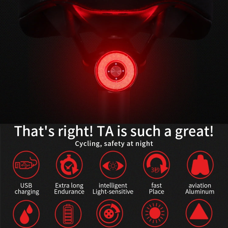 Antusi Q5 Bicycle Rear Light Automatic Brake Induction Taillight, Q5