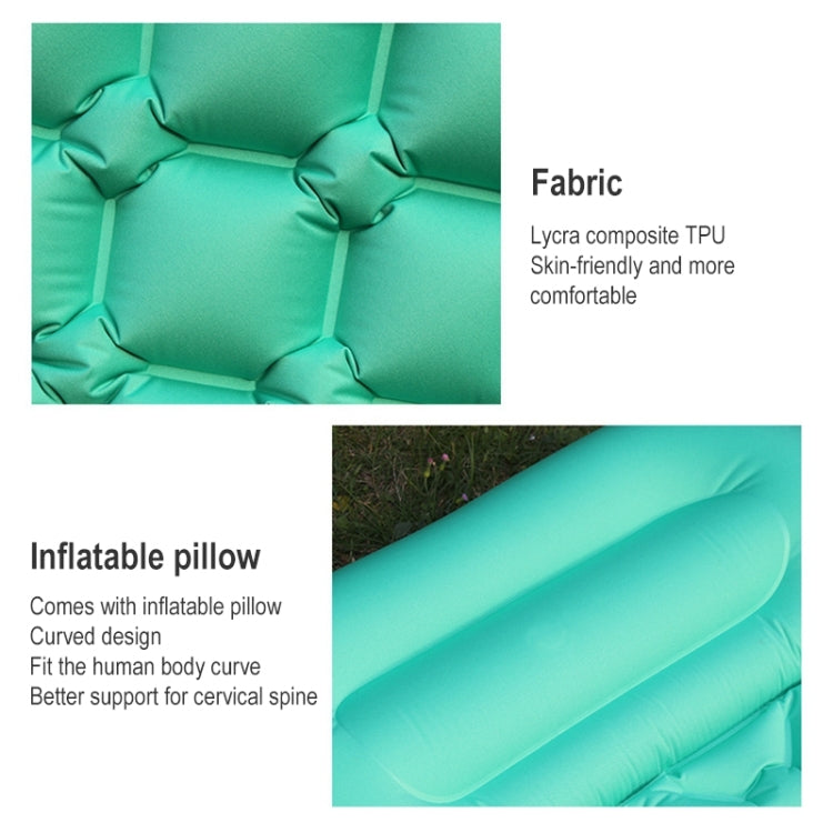 Outdoor Camping Foot-step Automatic Inflatable Cushion Portable TPU Inflatable Double Bed, Size: 195 x 119 x 16cm, Foot-step Emerald, Foot-step Peacock Blue, Foot-step Dark Blue, Foot-step Orange