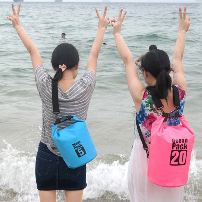 Outdoor Waterproof Single Shoulder Bag Dry Sack PVC Barrel Bag, Capacity: 15L, Capacity: 15L (Black), Capacity: 15L (Dark Blue), Capacity: 15L (Orange), Capacity: 15L (Pink), Capacity: 15L (Green), Capacity: 15L (Sky Blue), Capacity: 15L (Yellow)