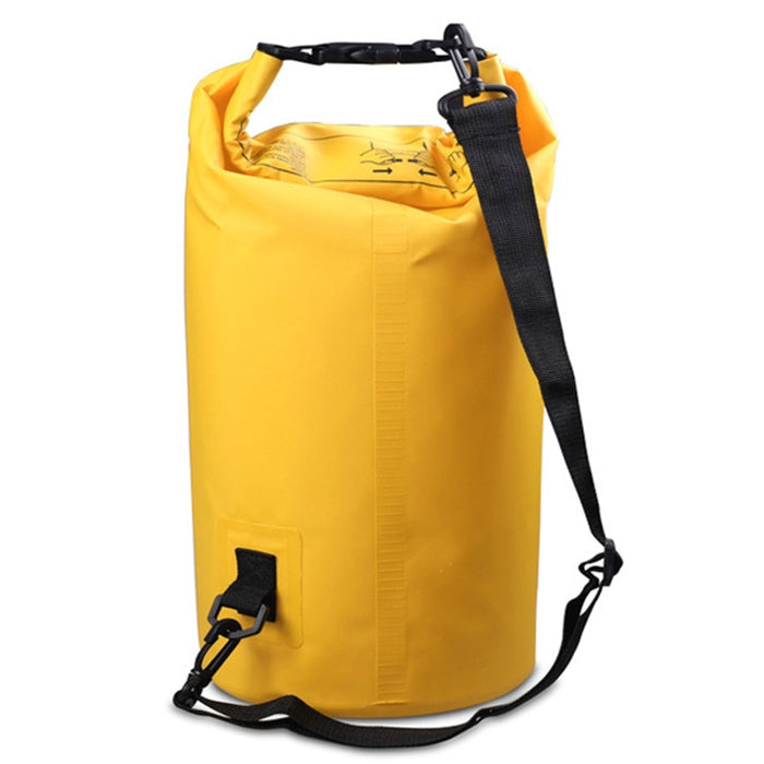 Outdoor Waterproof Single Shoulder Bag Dry Sack PVC Barrel Bag, Capacity: 15L, Capacity: 15L (Black), Capacity: 15L (Dark Blue), Capacity: 15L (Orange), Capacity: 15L (Pink), Capacity: 15L (Green), Capacity: 15L (Sky Blue), Capacity: 15L (Yellow)