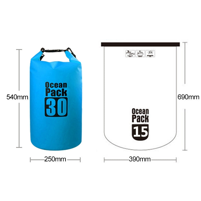 Outdoor Waterproof Double Shoulder Bag Dry Sack PVC Barrel Bag, Capacity: 30L, Capacity: 30L (Black), Capacity: 30L (Dark Blue), Capacity: 30L (Orange), Capacity: 30L (Pink), Capacity: 30L (Green), Capacity: 30L (Sky Blue), Capacity: 30L (Yellow)