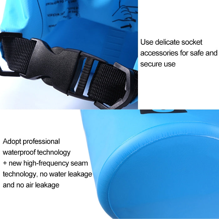 Outdoor Waterproof Double Shoulder Bag Dry Sack PVC Barrel Bag, Capacity: 30L, Capacity: 30L (Black), Capacity: 30L (Dark Blue), Capacity: 30L (Orange), Capacity: 30L (Pink), Capacity: 30L (Green), Capacity: 30L (Sky Blue), Capacity: 30L (Yellow)