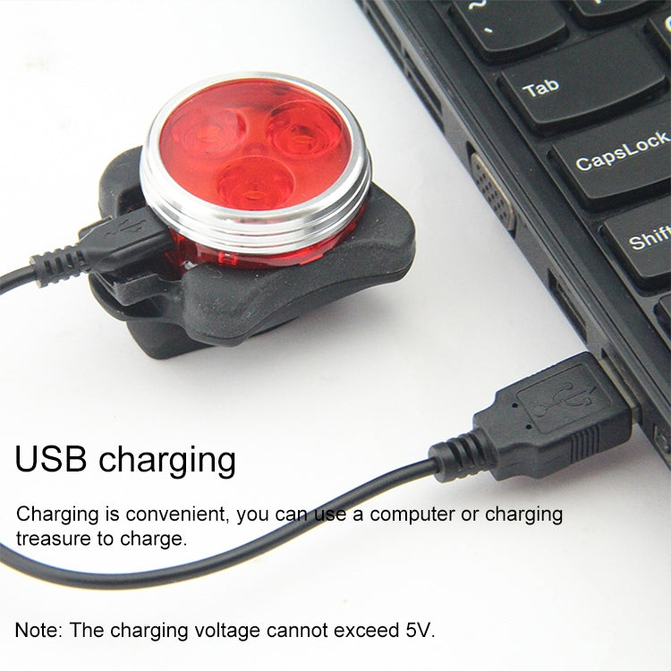 COB Lamp Bead 160LM USB Charging Four-speed Waterproof Bicycle Headlight / Taillight Set,  Red Blue Light Dimming 650MA, Red Blue Light Dimming