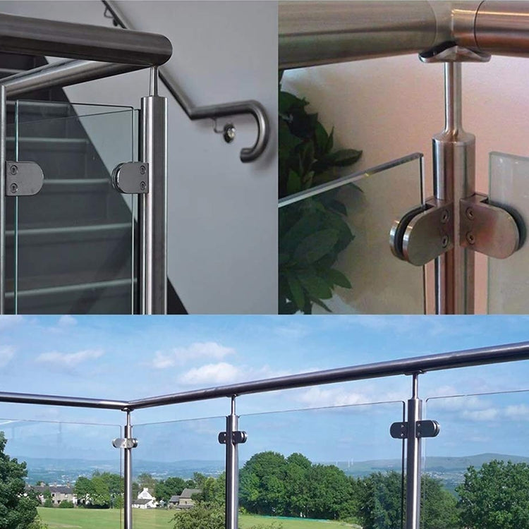 5-8mm Flat Bottom Matte Polished 304 Stainless Steel Fixed Clip Railing Glass Wood Layer Board Clamp Bracket, 5-8mm, Flat Bottom, 304 Stainless Steel
