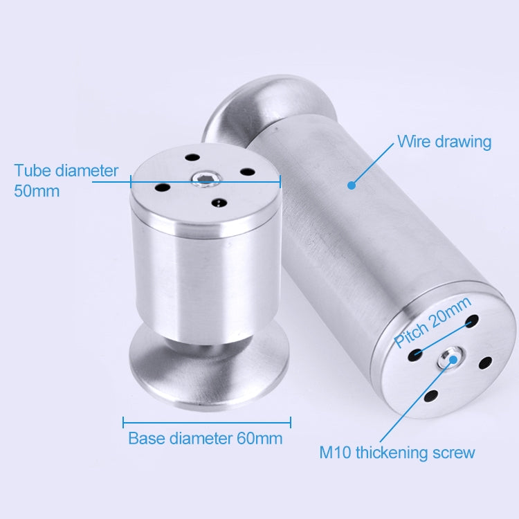 Stainless Steel Wire Drawing Thickened Column Sofa Furniture Cabinet Foot, Height: 60mm, 60mm