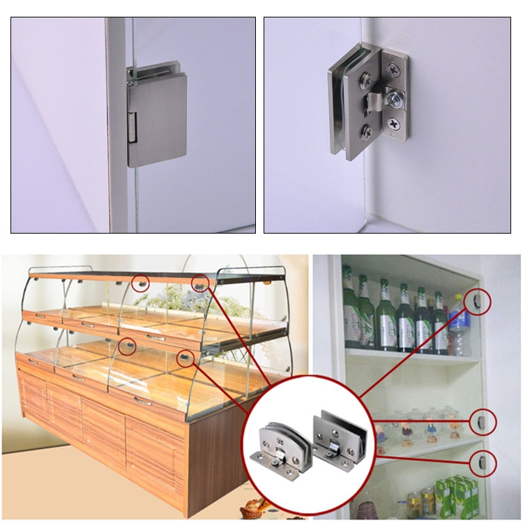 Open Hole Free Brushed Surface Glass Hinge, Size: L, 8-10mm, L