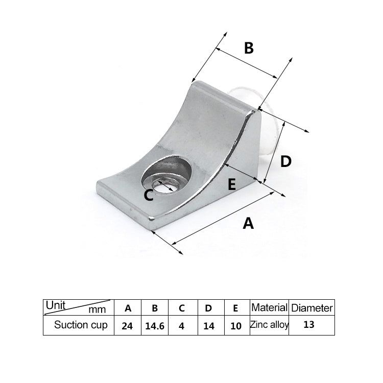 30 PCS Large Right Angle Thickened Zinc Alloy Bright Layer Sucker Plate Bracket, Weight: 12.2g, Large Right Angle