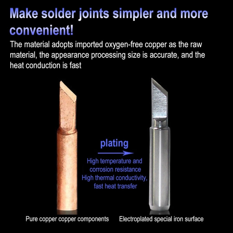 10 PCS 900M-T-K Tool Bit Lead-free Electric Welding Soldering Iron Tips, For 900M-T-K