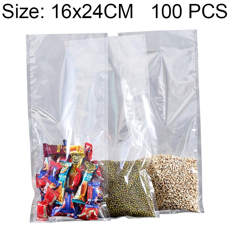 100 PCS Food Vacuum Packaging Transparent Plastic Bag Nylon Fresh-keeping Bag, Size: 25cm x 35cm, Size: 16cm x 24cm