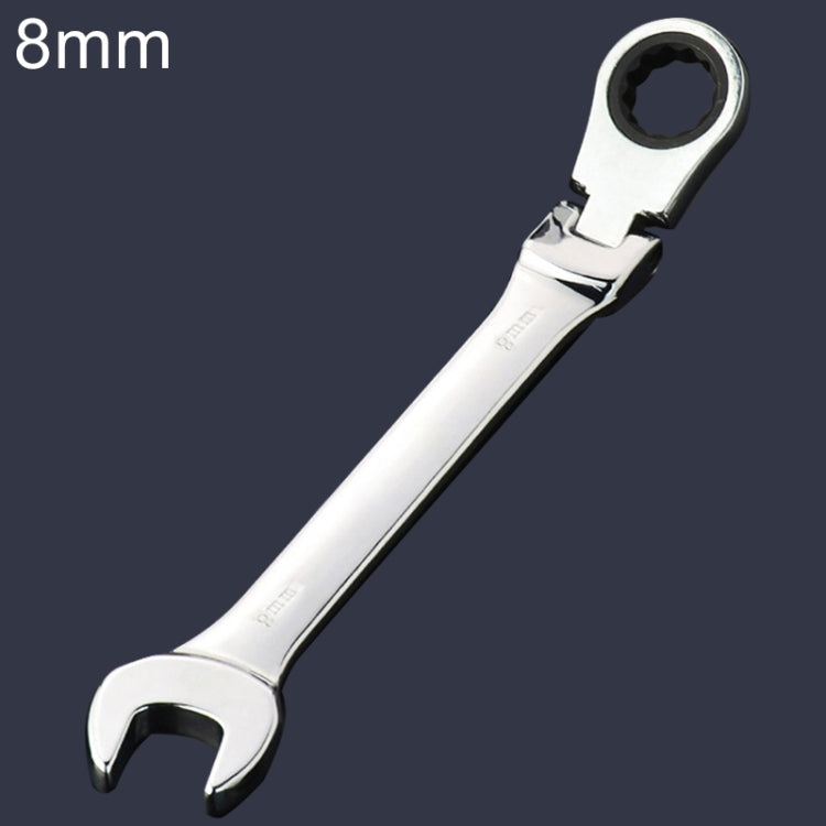 8mm Dual-use Opening Plum Ratcheting Angled Wrench , Length: 13.8cm, 8mm