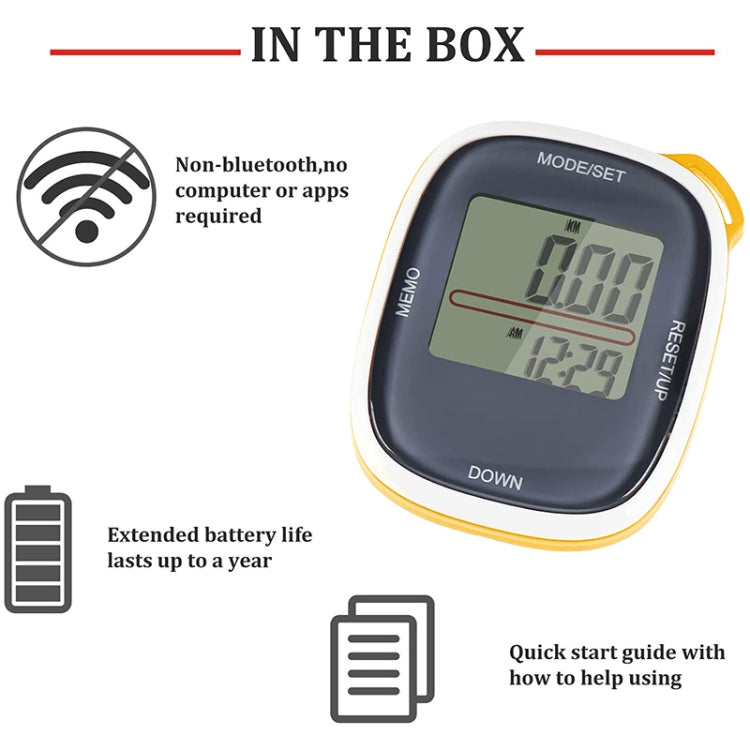 3D All Dimensional Multifunction Digital Electronic Pedometer Step Counter, 3D Yellow