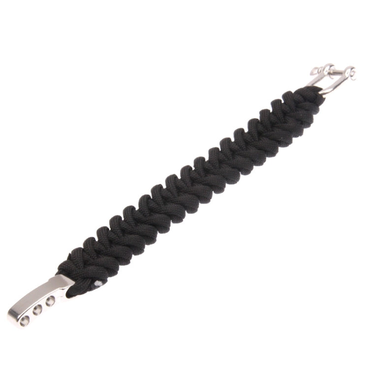 Multi-functional Nylon Braided Survival Bracelets with Adjustable Stainless Steel Shackle, Steel Shackle