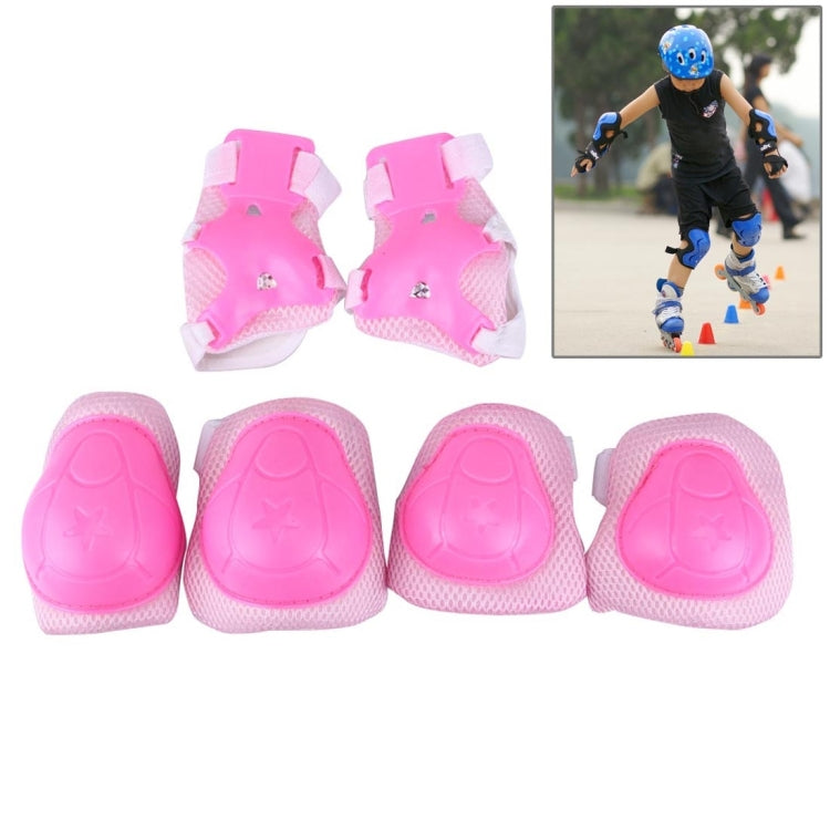 6 in 1 Roller Skate Knee & Elbow & Wrist Pads Protective Gear Sets, Gear Sets(Dark Blue), Gear Sets(Pink), Gear Sets(Black)