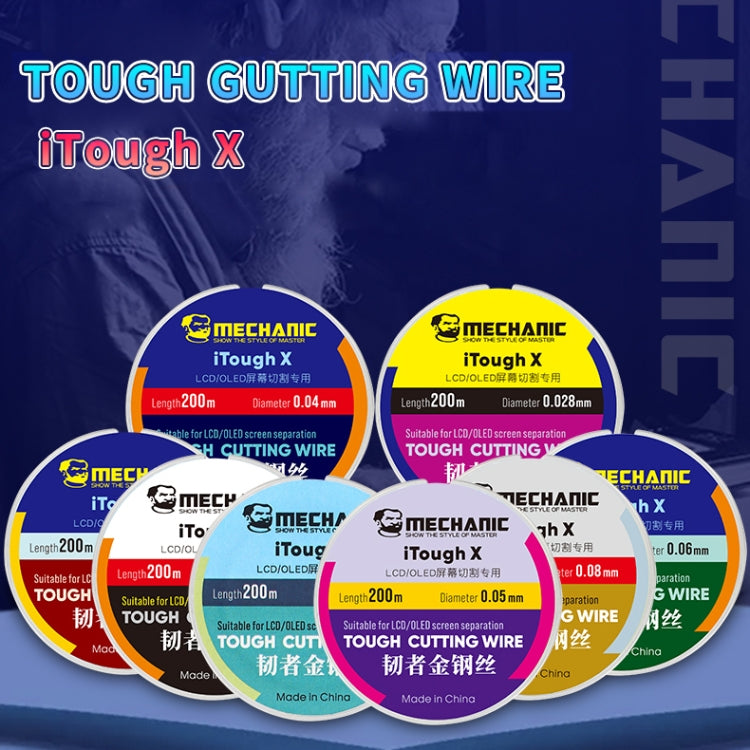 Mechanic iTough X 200M 0.04MM LCD OLED Screen Cutting Wire, Mechanic 0.04MM 200M