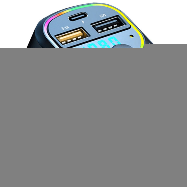 C28 Fast Charging Atmosphere Light Handsfree Car Kit Car Mp3 Player Stereo FM Transmitter, C28