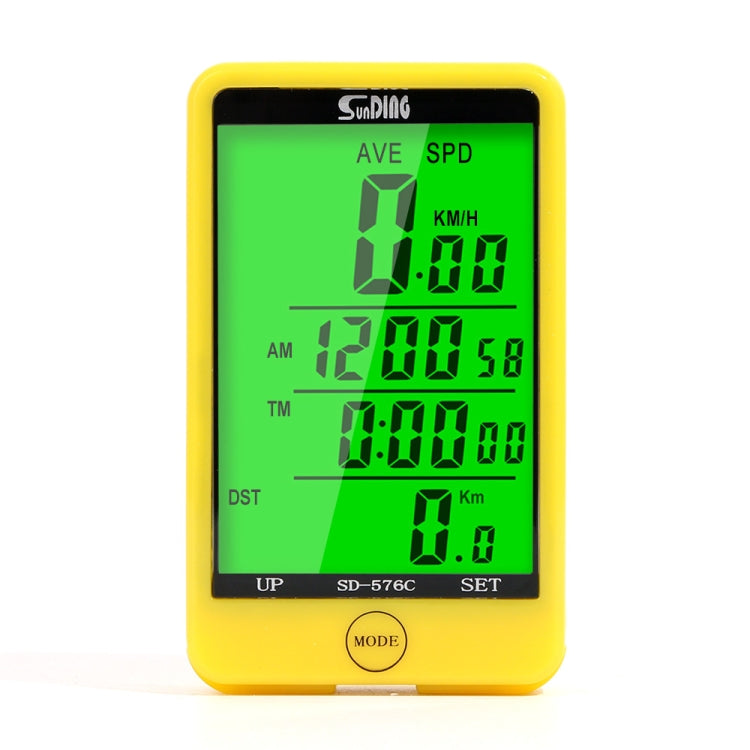 SD-576C Bicycle LCD Backlight Stopwatch Bike Speedometer Cycling Odometer Stopwatch, SD-576C (Black), SD-576C (Blue), SD-576C (Yellow)