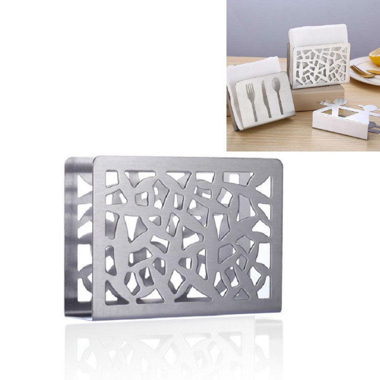Restaurant Hotel Napkin Nolder Paper Towel Holder Stainless Steel Square Towel Holder, Tableware (Sanding), Grilles (Sanding), Plant (Sanding), Lovers (Sanding)