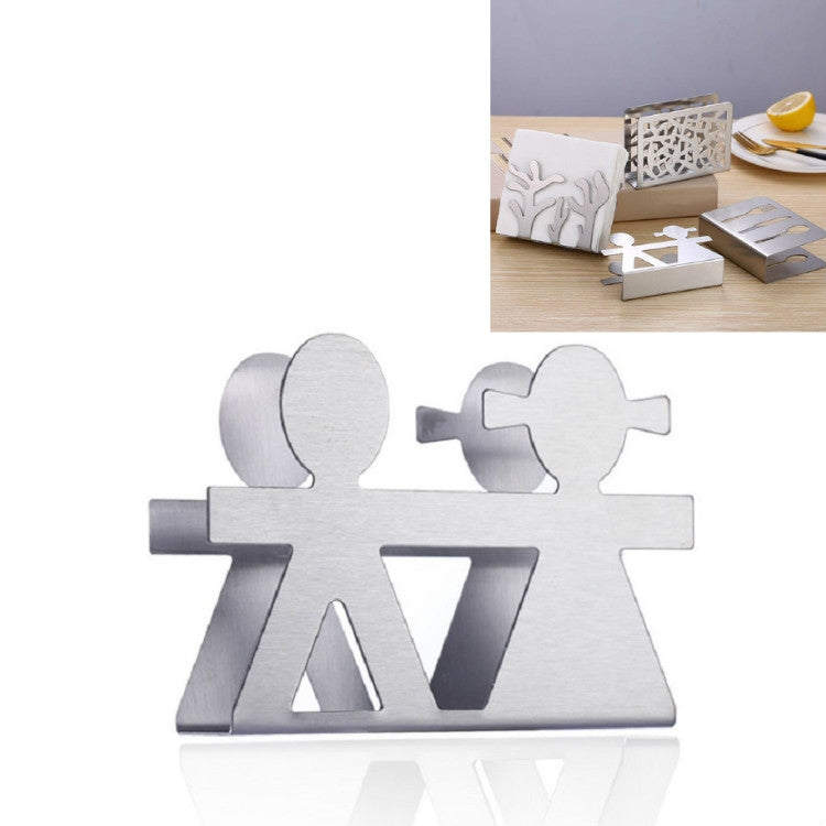 Restaurant Hotel Napkin Nolder Paper Towel Holder Stainless Steel Square Towel Holder, Tableware (Sanding), Grilles (Sanding), Plant (Sanding), Lovers (Sanding)