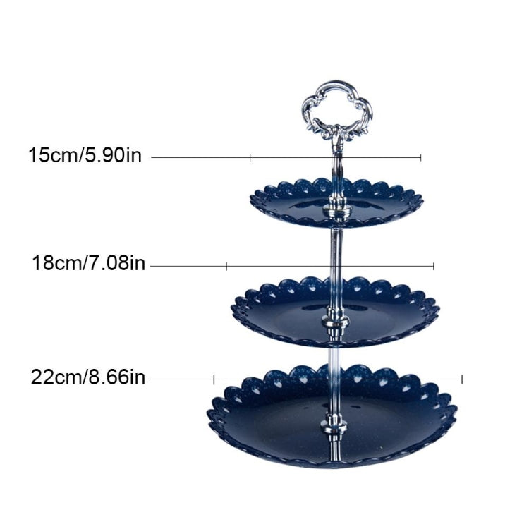 Party Birthday Three-layer Fruit Plate Cake Stand Dessert Storage Rack, Dessert Storage Rack, Black, Clear, Blue