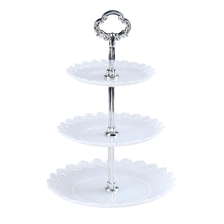 Party Birthday Three-layer Fruit Plate Cake Stand Dessert Storage Rack, Dessert Storage Rack, Black, Clear, Blue
