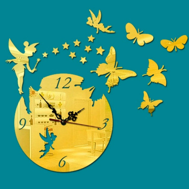 Butterfly Star 3D Acrylic Stereo Living Room Bedroom Decorating Mirror Wall Clock