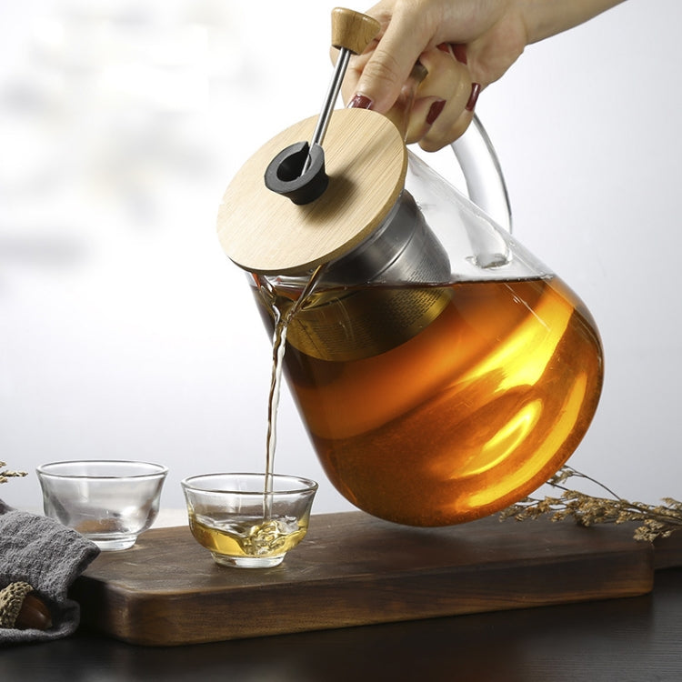 Stainless Steel Infuser Teapot Clear Borosilica Glass Filter Heat Resistant Coffee Puer Tea Pot Heated Container Boiling Kettle, 1500ml, 750ml, 950ml