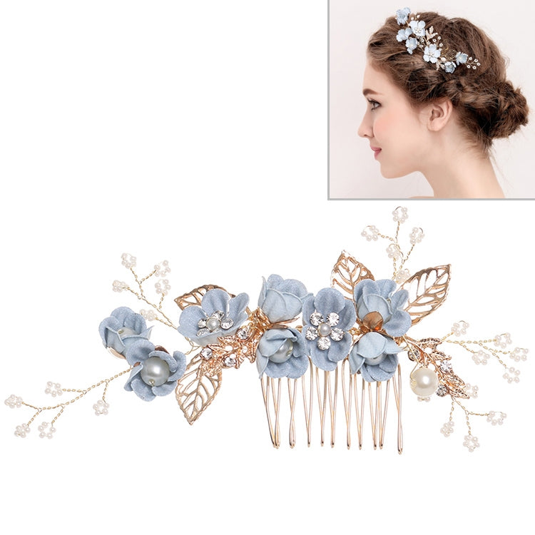 Fashion Flower Hair Combs Headdress Prom Bridal Wedding Hair Accessories Gold Leaves Hair Jewelry Hair Pins, Blue 1 flower, Blue 2 flower, Blue hair comb, Blue big size, Pink 1 flower, Pink 2 flower, Pink hair comb, Pink big zise, Purple 1 flower      ...