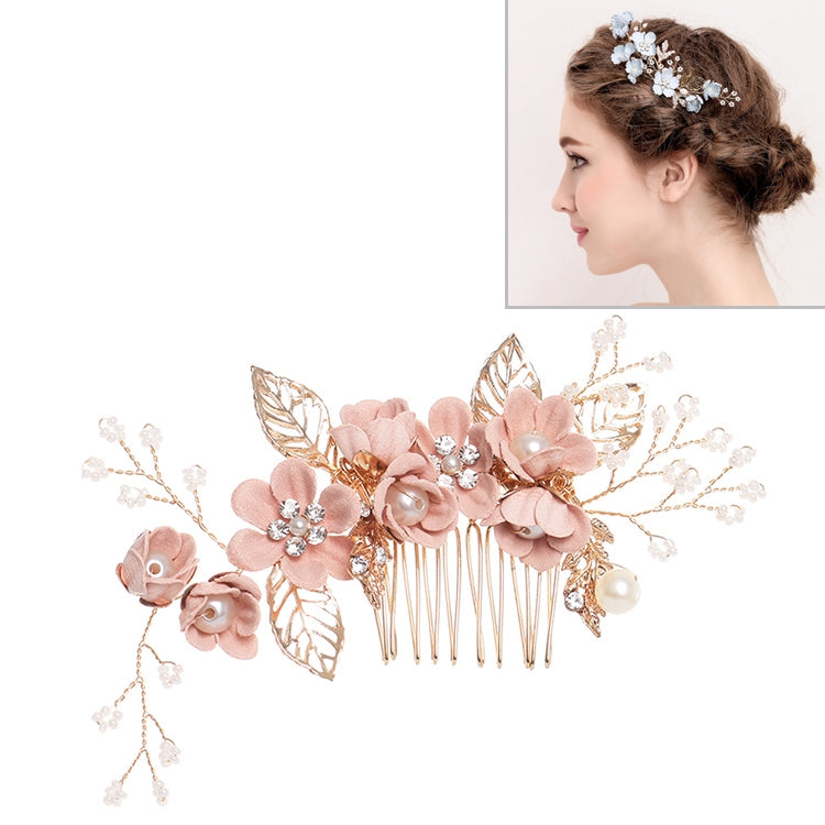 Fashion Flower Hair Combs Headdress Prom Bridal Wedding Hair Accessories Gold Leaves Hair Jewelry Hair Pins, Blue 1 flower, Blue 2 flower, Blue hair comb, Blue big size, Pink 1 flower, Pink 2 flower, Pink hair comb, Pink big zise, Purple 1 flower      ...