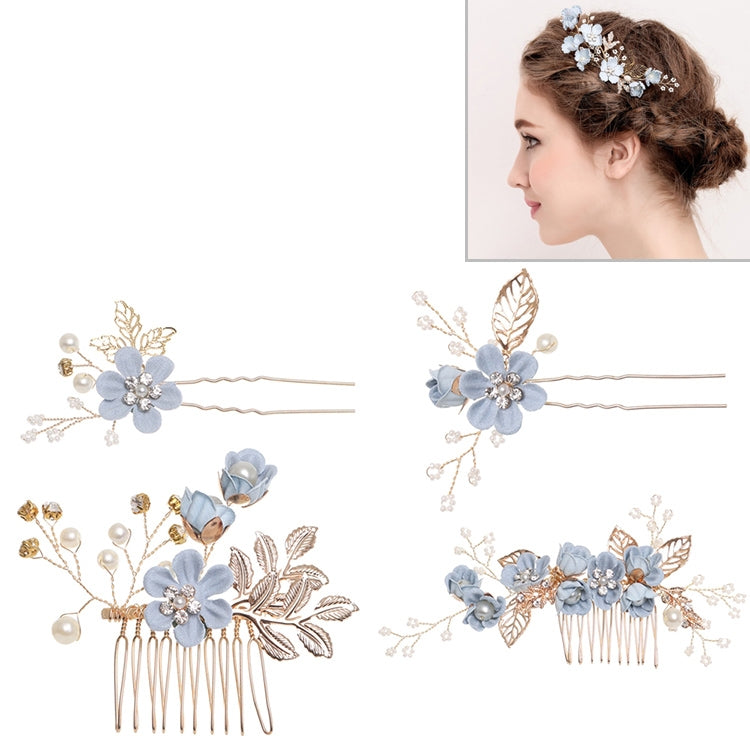 Fashion Flower Hair Combs Headdress Prom Bridal Wedding Hair Accessories Gold Leaves Hair Jewelry Hair Pins, Blue 1 flower, Blue 2 flower, Blue hair comb, Blue big size, Pink 1 flower, Pink 2 flower, Pink hair comb, Pink big zise, Purple 1 flower      ...