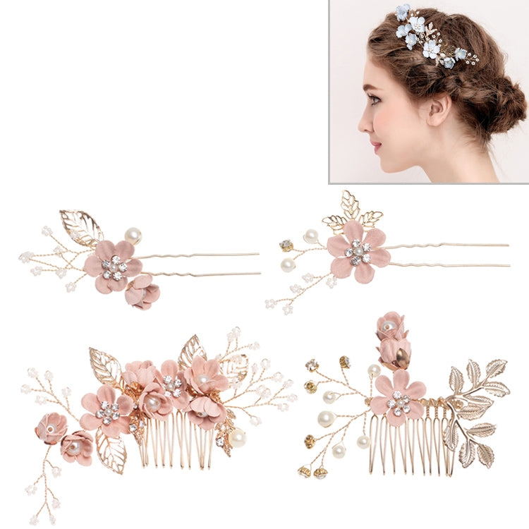 Fashion Flower Hair Combs Headdress Prom Bridal Wedding Hair Accessories Gold Leaves Hair Jewelry Hair Pins, Blue 1 flower, Blue 2 flower, Blue hair comb, Blue big size, Pink 1 flower, Pink 2 flower, Pink hair comb, Pink big zise, Purple 1 flower      ...