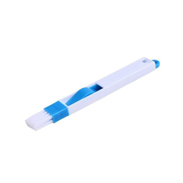 2 PCS  Mini Cleaning Brush with Detachable Dustpan for Window Groove Keyboard Corner Crannies, 2 PCS Blue