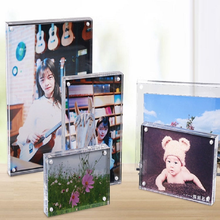 Magnetic Acrylic Transparent Rectangle Photo Frame Creative Birthday Photo Frame, 55x82mm, 60x90mm, 75x105mm, 89x128mm, 102x153mm, 128x178mm, 150x210mm, 254x203mm, 210x297mm