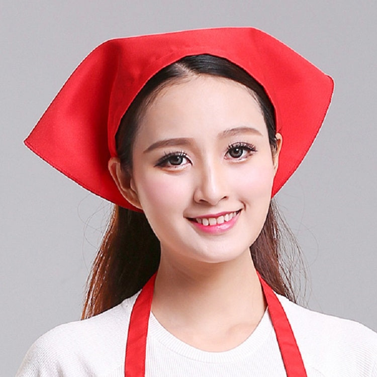 Waiter Men and Women Kitchen Work Turban Hat Triangle Scarf Chef Hat, Adjustable