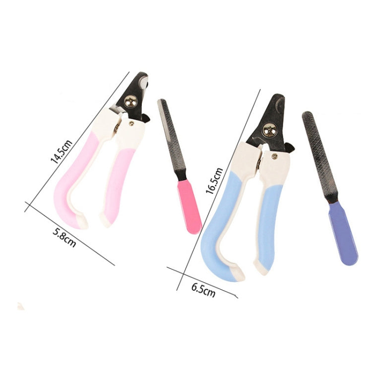 Two-piece Pet Toe Stainless Steel Cat and Dog Nail Clipper Filee, S, L