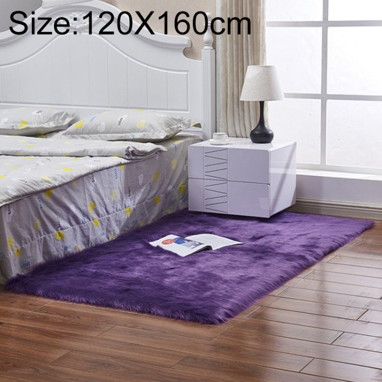 Luxury Rectangle Square Soft Artificial Wool Sheepskin Fluffy Rug Fur Carpet, 120x160cm