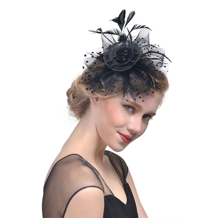 Handmade Bride Mesh Hair Accessories Wedding Photo Hat Headwear, Red, Blue, Navy, Black, White, Gray, Pink, Beige
