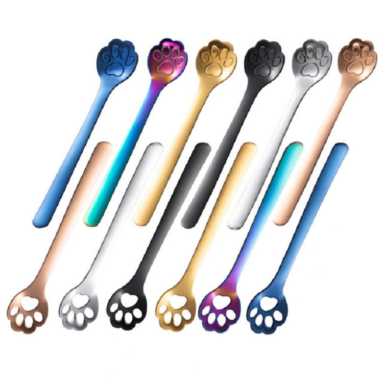 Stainless Steel Creative Cat Claw Coffee Spoon Dessert Cake Spoon, Cat Claw Spoon Silver, Hollow Cat Claw Spoon Silver, Cat Claw Spoon Gold, Hollow Cat Claw Spoon Gold, Cat Claw Spoon Rose Gold, Hollow Cat Claw Spoon Rose Gold, Cat Claw Spoon Black    ...