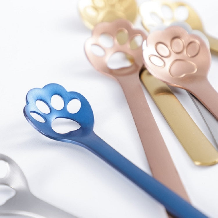 Stainless Steel Creative Cat Claw Coffee Spoon Dessert Cake Spoon, Cat Claw Spoon Silver, Hollow Cat Claw Spoon Silver, Cat Claw Spoon Gold, Hollow Cat Claw Spoon Gold, Cat Claw Spoon Rose Gold, Hollow Cat Claw Spoon Rose Gold, Cat Claw Spoon Black    ...