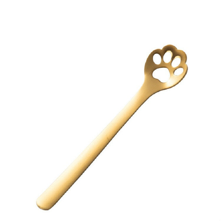 Stainless Steel Creative Cat Claw Coffee Spoon Dessert Cake Spoon, Cat Claw Spoon Silver, Hollow Cat Claw Spoon Silver, Cat Claw Spoon Gold, Hollow Cat Claw Spoon Gold, Cat Claw Spoon Rose Gold, Hollow Cat Claw Spoon Rose Gold, Cat Claw Spoon Black    ...