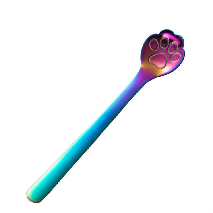 Stainless Steel Creative Cat Claw Coffee Spoon Dessert Cake Spoon, Cat Claw Spoon Silver, Hollow Cat Claw Spoon Silver, Cat Claw Spoon Gold, Hollow Cat Claw Spoon Gold, Cat Claw Spoon Rose Gold, Hollow Cat Claw Spoon Rose Gold, Cat Claw Spoon Black    ...