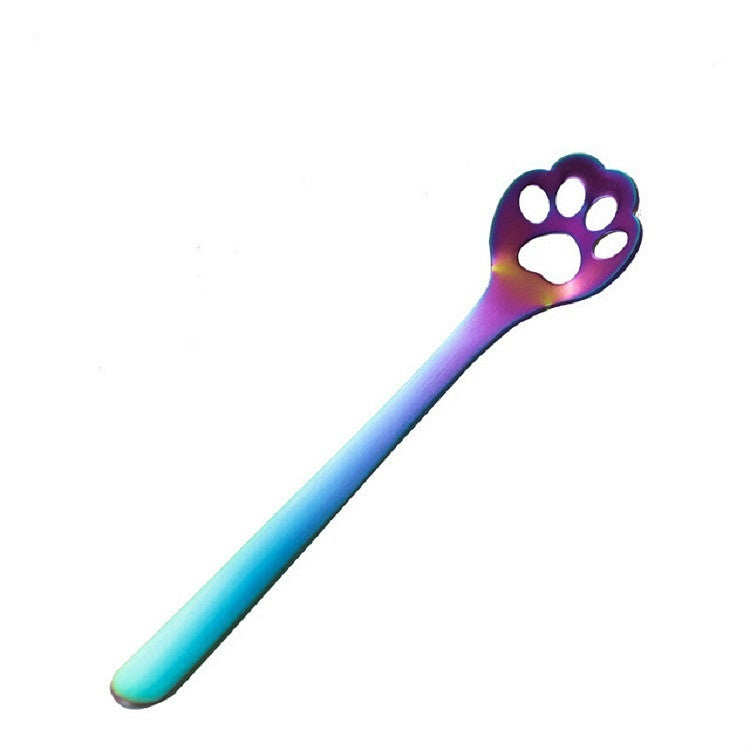 Stainless Steel Creative Cat Claw Coffee Spoon Dessert Cake Spoon, Cat Claw Spoon Silver, Hollow Cat Claw Spoon Silver, Cat Claw Spoon Gold, Hollow Cat Claw Spoon Gold, Cat Claw Spoon Rose Gold, Hollow Cat Claw Spoon Rose Gold, Cat Claw Spoon Black    ...