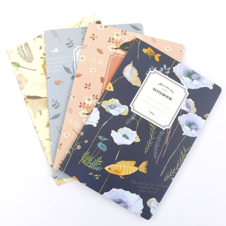 G12G108 Kawaii Cute Nature Flowers Birds Animal Notebook Painting Diary Book Journal Record Office School Supplies, Random Color Delivery, G12G108
