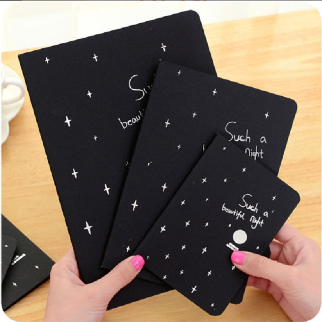 Sketchbook Diary Drawing Painting Graffiti Soft Cover Black Paper Sketch Book Notebook Office School Supplies Gift, L 16K