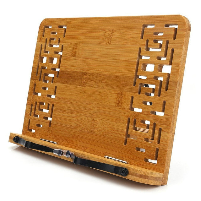 Wood Tablet Bookends Bracket Cookbook Textbooks Document Bamboo Foldable Reading Rest Book Stand, Light Board Small, Light Board Medium, Light Board Large, Hollow Medium, Hollow Large