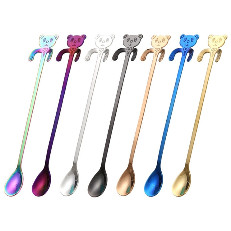 Cute Bear Spoon Long Handle Spoons Coffee Drinking Tools, Cute Bear(Blue), Cute Bear, Cute Bear(Black), Cute Bear(Gold Plating), Cute Bear(Rose Gold), Cute Bear(Rainbow)