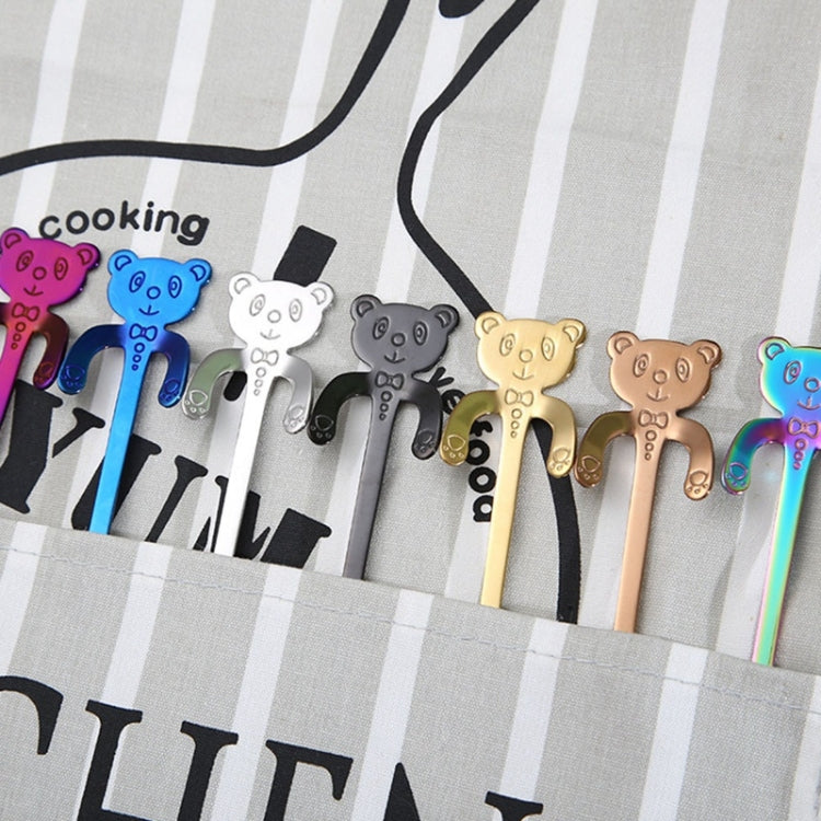 Cute Bear Spoon Long Handle Spoons Coffee Drinking Tools, Cute Bear(Blue), Cute Bear, Cute Bear(Black), Cute Bear(Gold Plating), Cute Bear(Rose Gold), Cute Bear(Rainbow)