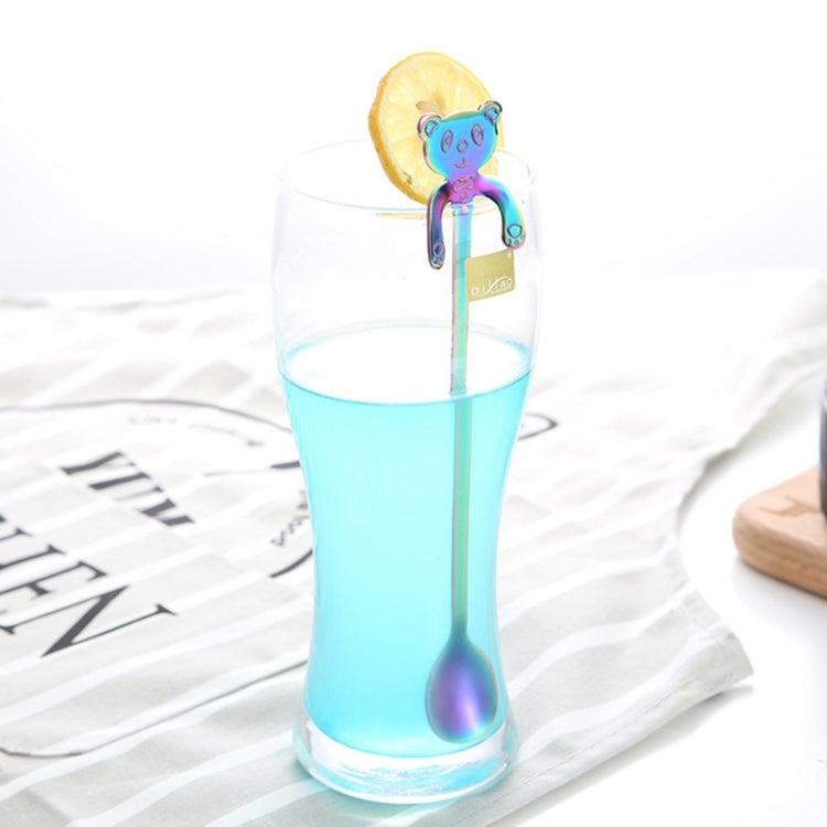 Cute Bear Spoon Long Handle Spoons Coffee Drinking Tools, Cute Bear(Blue), Cute Bear, Cute Bear(Black), Cute Bear(Gold Plating), Cute Bear(Rose Gold), Cute Bear(Rainbow)